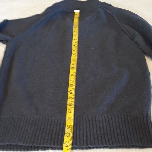 Mens Sz L Gray 1/4 Zip Ribbed Collar Y2K Grunge Preppy Sweater American Eagle - Picture 10 of 12